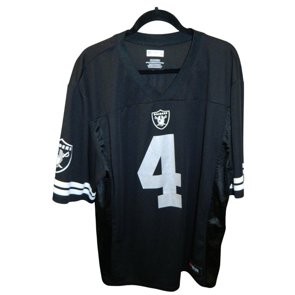 Raiders Derek Carr 4 Jersey 2XL Black & Silver Official NFLPA NFL Team Apparel